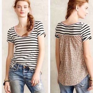 Anthropologie Akemi + Kin Tipperary Striped Floral Top